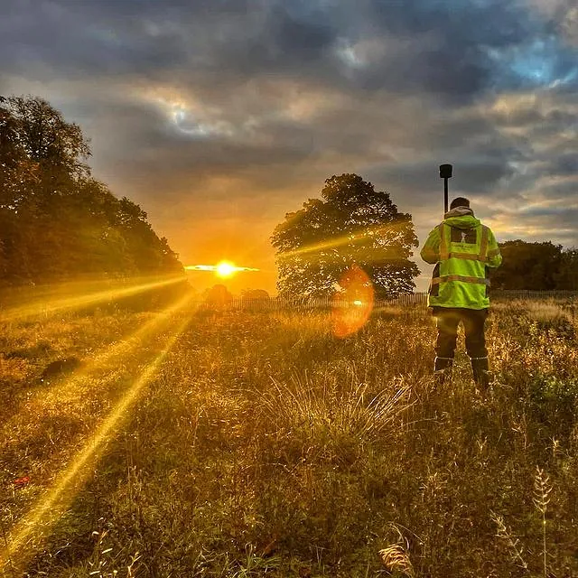 Surveying at sunrise